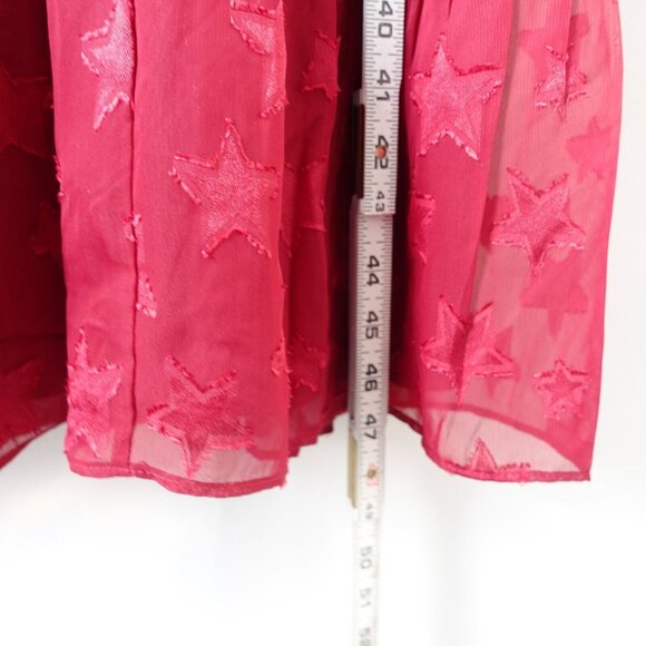 TORRID Dress 1 Red Empire Midi 1X Plus Tier Flowy Peasant Prairie Clip Dot - Picture 6 of 12